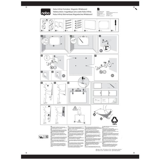 Pizarra modular NOBO Infinity acero lacado 1200x900 mm, blanco