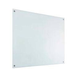 Tableau blanc magnétique en verre blanc.