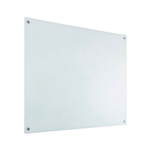 Tableau blanc magnétique en verre blanc.