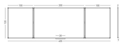 Tableau blanc triptyque 720 t en acier émaillé