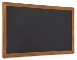 Pizarra negra mural con marco rústico