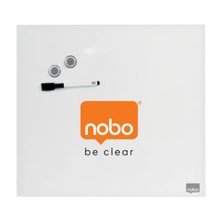 Pizarra nobo cristal 450x450 mm blanco brillante