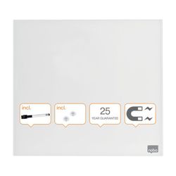Pizarra nobo cristal 450x450 mm blanco brillante