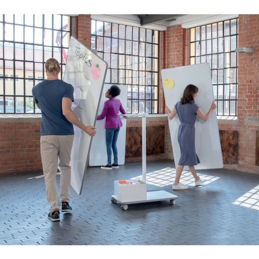 Pizarra blanca portátil 180x90 cm doble cara Move & Meet
