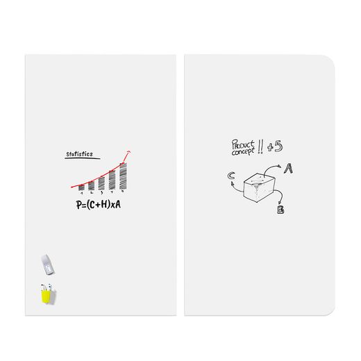 Tableau noir Frameless Skin Ceramic en acier émaillé. 2 tailles