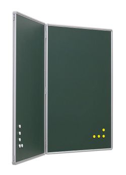 Pizarra verde díptica 730-d de acero vitrificado