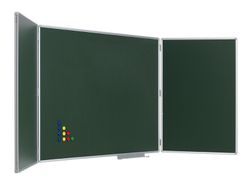 Pizarra verde tríptica 730-t de acero vitrificado
