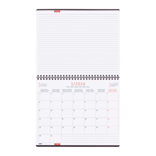 Planificador agenda  Notas Mes vista 2026