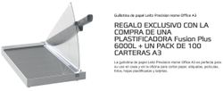 Plastificadora GBC Fusion Plus 6000L A3 + bolsas = Regalo guillotina Leitz Home Office A3