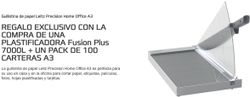 Plastificadora GBC Fusion Plus 7000L A3 + bolsas = Regalo guillotina Leitz Home Office A3