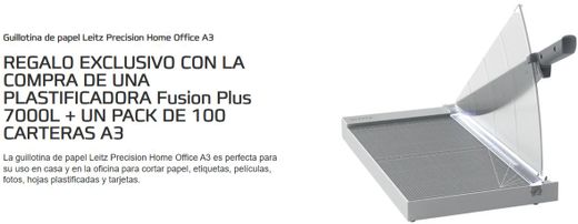 Plastificadora GBC Fusion Plus 7000L A3 + bolsas = Regalo guillotina Leitz Home Office A3