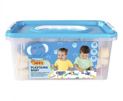 Baú Escolar Plasticina Bebê 20 pastilhas 38g + 9 carimbos de madeira sortidos