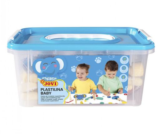 Baú Escolar Plasticina Bebê 20 pastilhas 38g + 9 carimbos de madeira sortidos