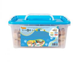 Baú Escolar Plasticina Bebê 20 pastilhas 38g + 9 carimbos de madeira sortidos