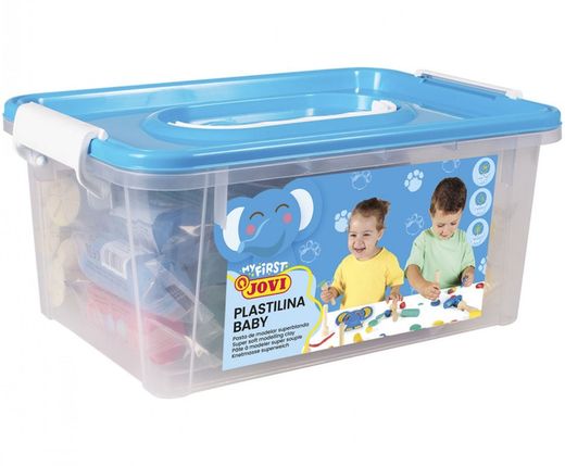 Baú Escolar Plasticina Bebê 20 pastilhas 38g + 9 carimbos de madeira sortidos