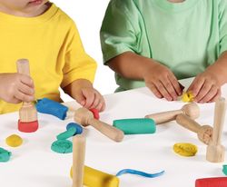 Plasticine Baby Schoolpack 12 carimbos de madeira 3 texturas variadas