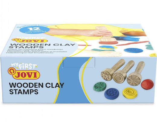 Plasticine Baby Schoolpack 12 carimbos de madeira 3 texturas variadas