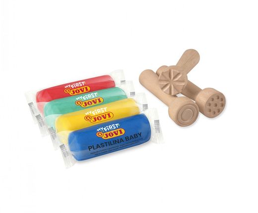 Plasticine Baby Schoolpack 12 carimbos de madeira 3 texturas variadas