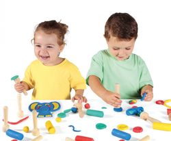 Plasticine Baby Schoolpack 12 carimbos de madeira 3 texturas variadas