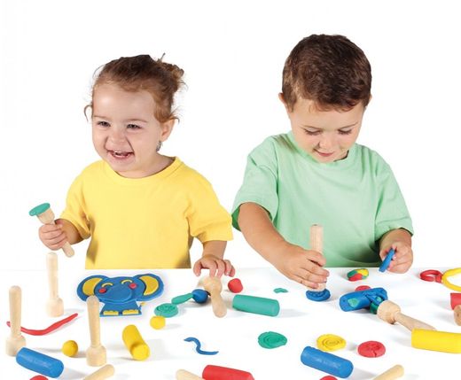 Plasticine Baby Schoolpack 12 carimbos de madeira 3 texturas variadas