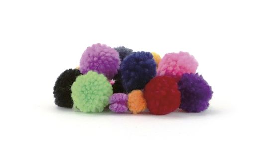Pompones de Lana Ø15 y 30 mm 24 unidades Colores oscuros