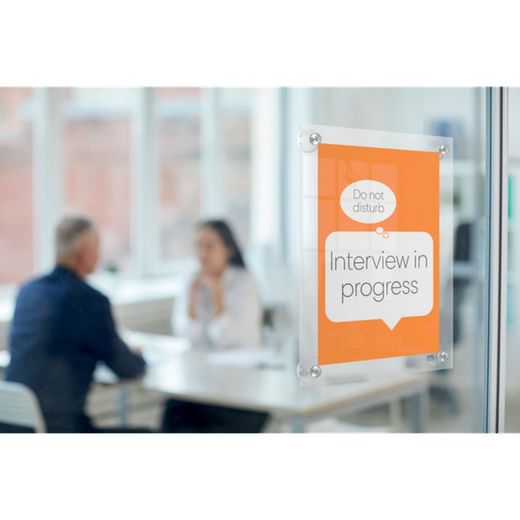 Porte-affiche amovible en paroi acrylique transparente. Deux tailles