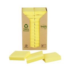 Post-its jaunes. 100% recyclé. 3 tailles