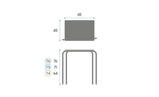 Bureau empilable PILE mesurant 65 x 45 cm. Trois tailles