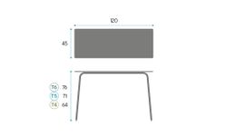 Bureau TWO bureau de 120 x 45 cm. Trois tailles