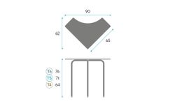 Mesa SHARP 90 x 62 cm. Três tamanhos