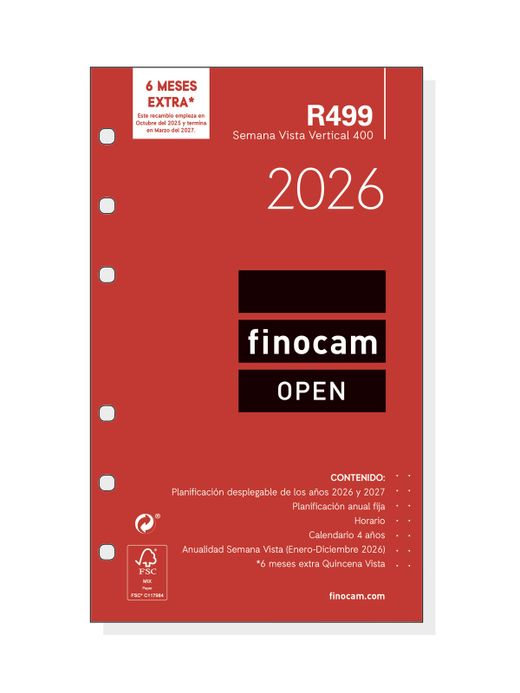 R499 Recambio Anual.400 Semana Vista Vertical 2026