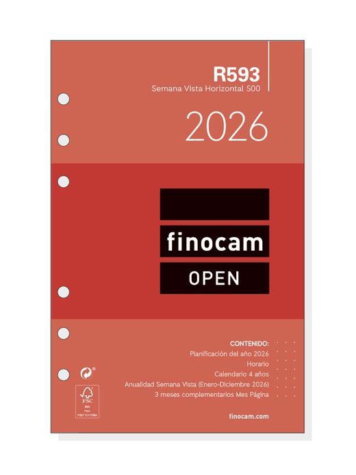 R593 Recambio Anual.500 Semana Vista Horizontal 2026