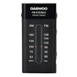Radio AM/FM Portatil con Auriculares SuperBass Negro