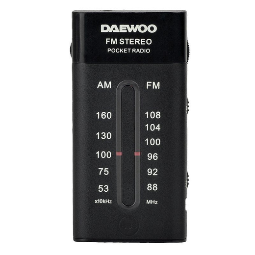 Radio AM/FM Portatil con Auriculares SuperBass Negro