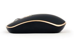 Mouse sem fio fino - preto/dourado