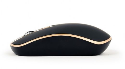 Mouse sem fio fino - preto/dourado