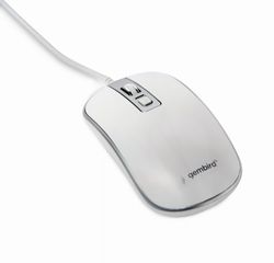 Ratón óptico con cable Gembird con conexión USB y selector DPI Blanco