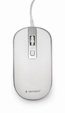 Ratón óptico con cable Gembird con conexión USB y selector DPI Blanco