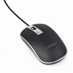 Ratón óptico con cable Gembird con conexión USB y selector DPI negro