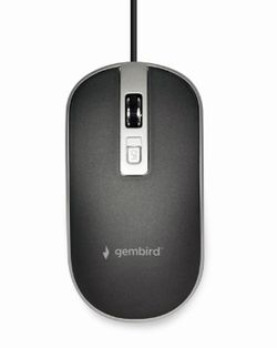 Ratón óptico con cable Gembird con conexión USB y selector DPI negro