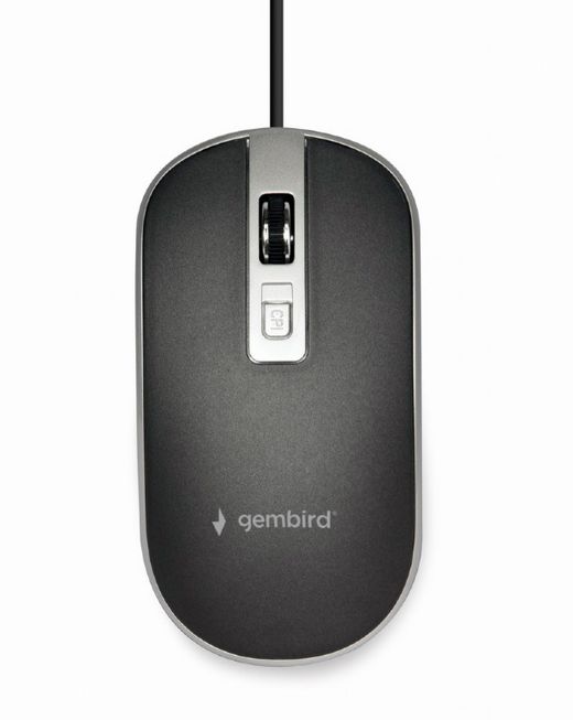 Ratón óptico con cable Gembird con conexión USB y selector DPI negro