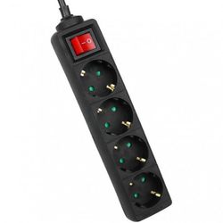 Regleta enchufe de Base múltiple Avant 4 Tomas 1.5M + Interruptor Negro