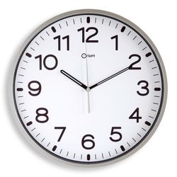 Reloj de pared analógico plata