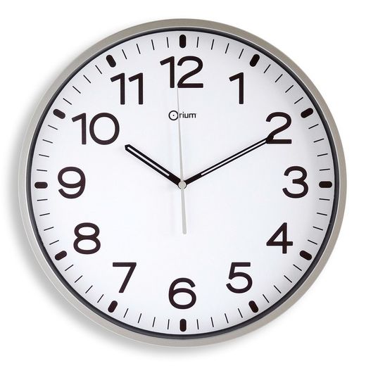 Reloj de pared analógico plata