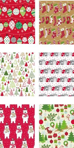 Rollo de papel de regalo CHRISTMAS MIX de 70 cm x 2 m