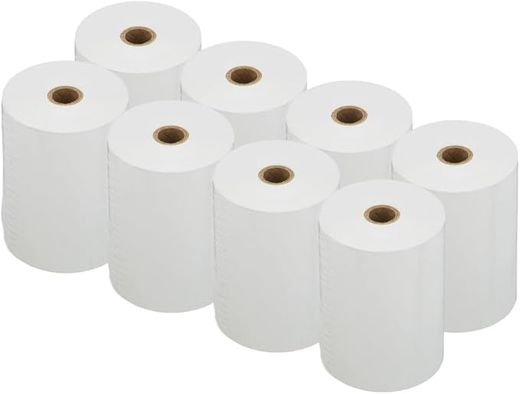 Rouleau de papier thermique 80 x 60 mm sans bisphénol A BPA en pack de 8 unités