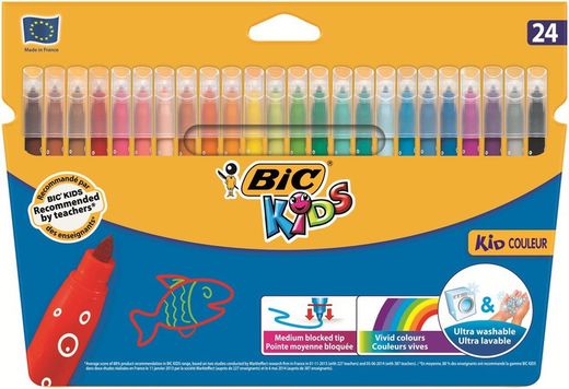 Marqueurs Bic Kid Couleur. encre lavable