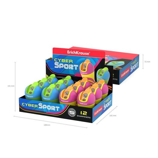 Caixa Apontador de Lápis Cyber ​​​​​​Sport 12 unités
