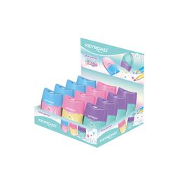 Sacapuntas Plástico Con Depósito 2 Usos Colores Pastel