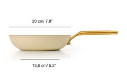 Frigideira de indução de alumínio forjado icônica 20 cm bege